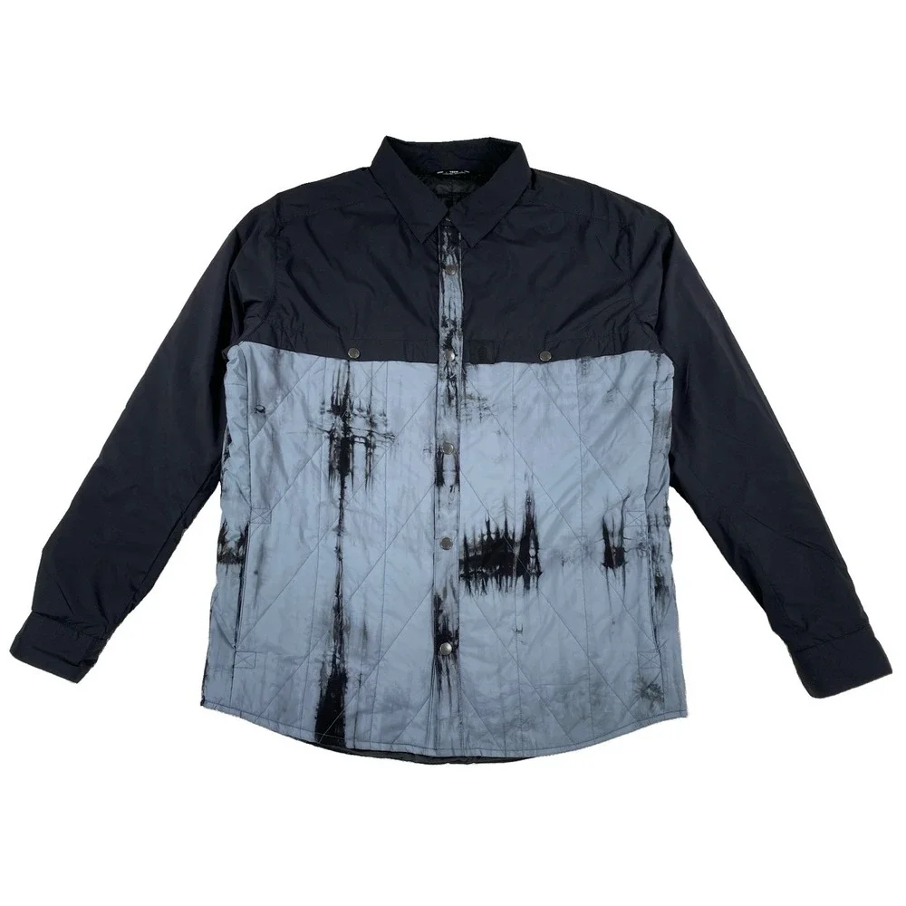 TREW Gear Snap Jack Shirt Jacket Midlayer Unisex Large Black Gray